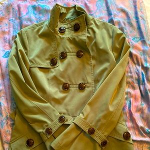 Green fall or spring pea coat